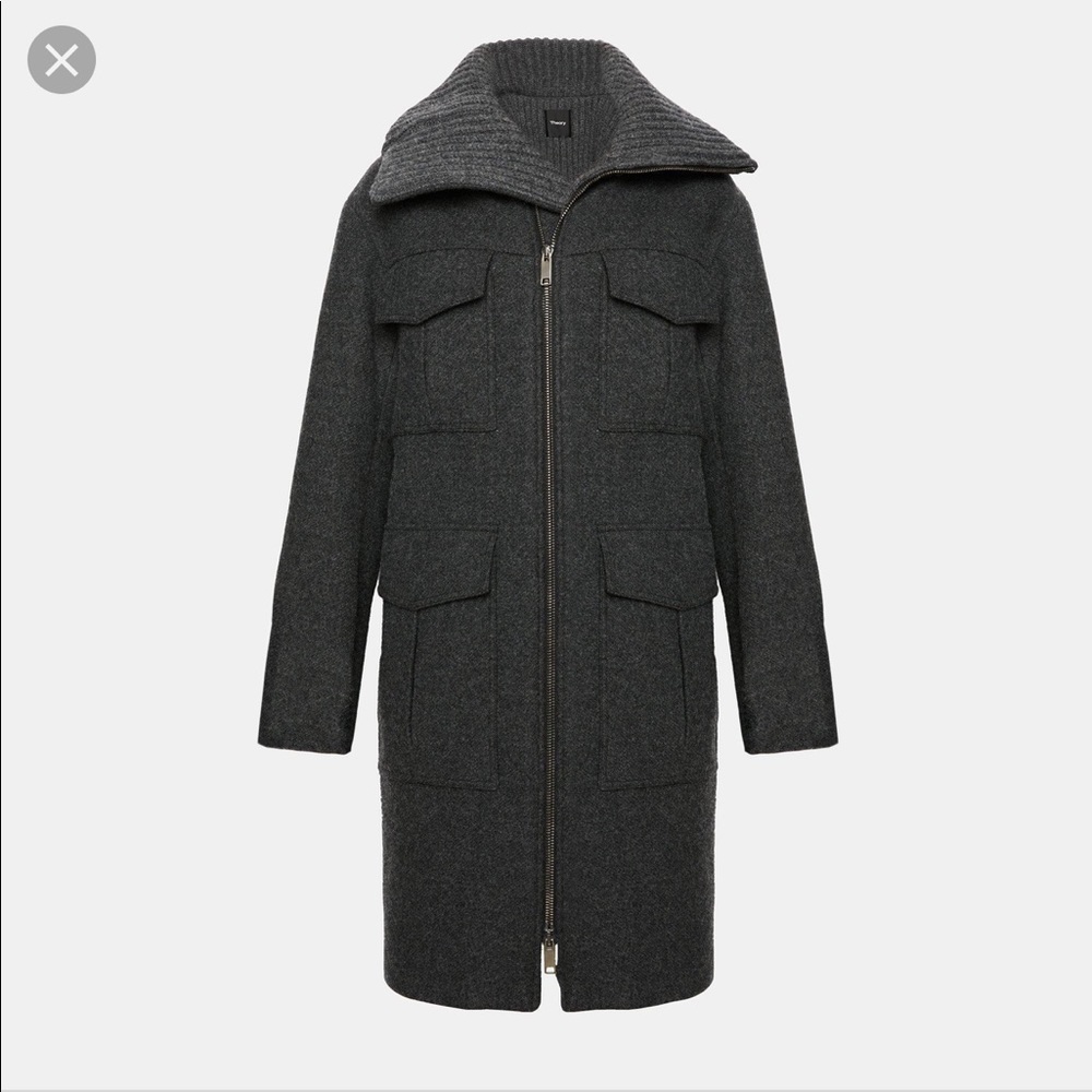 Theory Wool Twill Military Coat - Picture 2 of 8